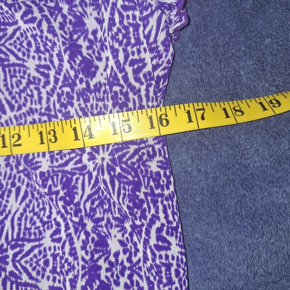 Liz Wear Purple and White Women's Blouse Large - Picture 3 of 3